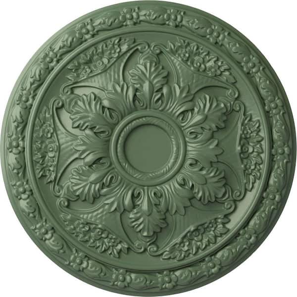 Ekena Millwork 20" x 1-5/8" Baile Urethane Ceiling (Fits Canopies upto 3-1/4"), Hand-Painted Athenian Green