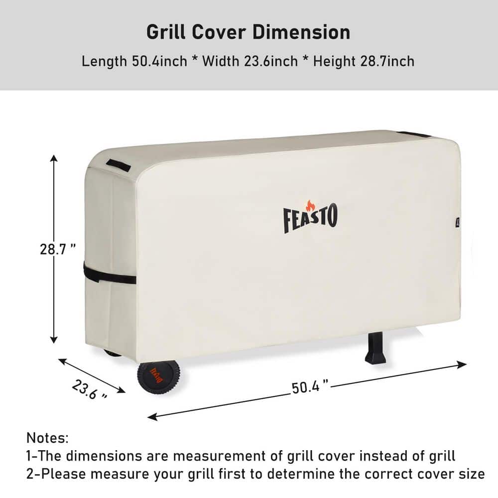 Beige Heavy Duty Waterproof Gas Grill Cover with Handles