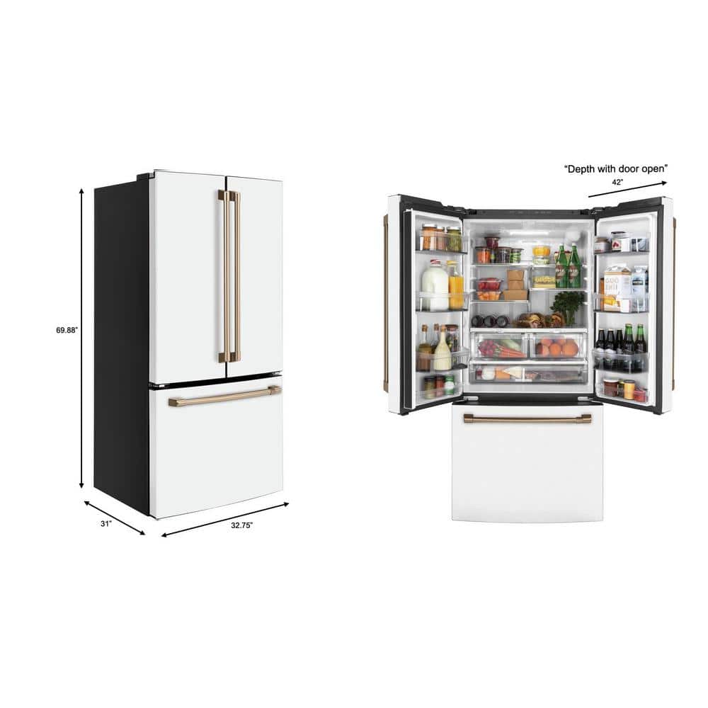 Cafe CWE19SP4NW2 18.6 cu. ft. French Door Refrigerator in Matte White, Fingerprint Resistant, Counter Depth and ENERGY STAR on Fridge.com