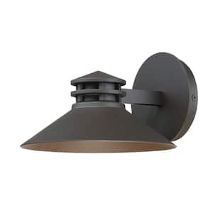 Sodor 8 in. Bronze Integrated LED Outdoor Wall Sconce, 3000K