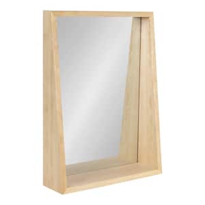 Hutton 24 in. x 18 in. Classic Rectangle Framed Natural Wall Accent Mirror