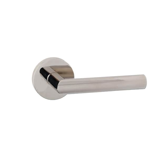 Bravura Cary Solid Zinc Privacy (Bed/Bath) Door Handle Polished Nickel w/ round trim