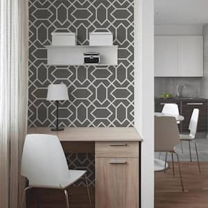 28.18 sq. ft. Dark Grey Modern Geometric Peel and Stick Wallpaper