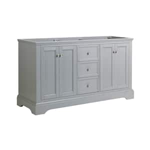 Windsor 60 in. W Traditional Double Bath Vanity in Gray Textured