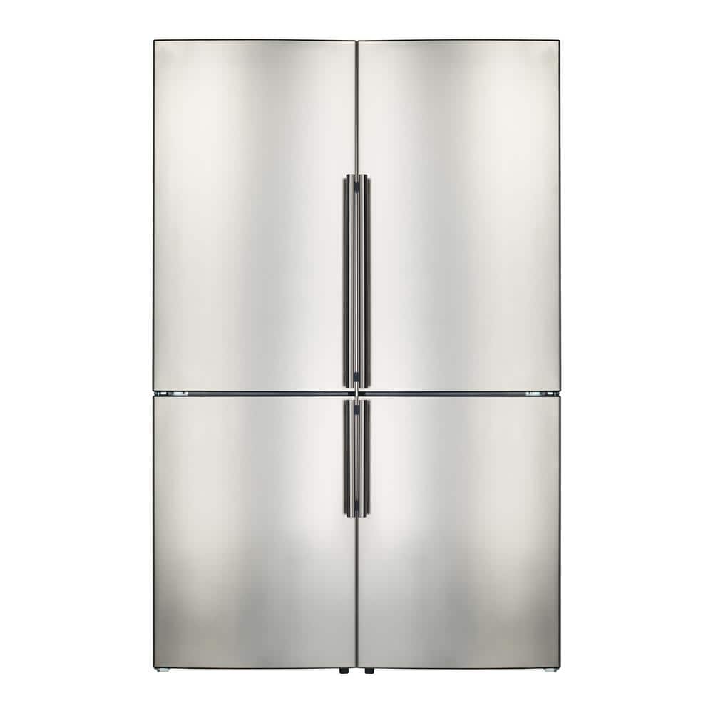 60 in.W 27.6cu.ft. Free Standing Side by Side Style 2-Doors Refrigerator,  Freezer in Stainless Steel w/ Decorative Grill