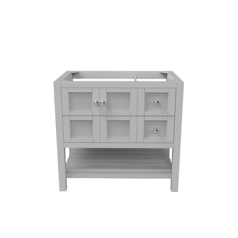 Alicia 35 in. W x 21.75 in. D x 32.75 in. H Bath Vanity Cabinet without Top in Matte Gray with Chrome Knobs price history on PriceWatchPro