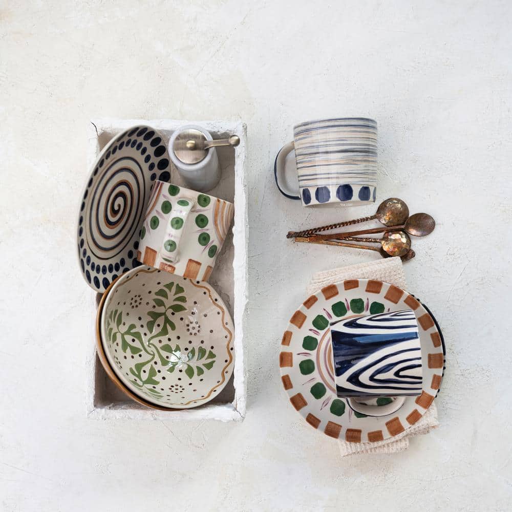 White Stoneware and Metal Salt and Pepper Grinder