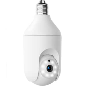 5G/2. 4GHz Wi-Fi 4MP Light Bulb Security Camera with 8-Infrared Lights Color, Night Vision and Motion Detection