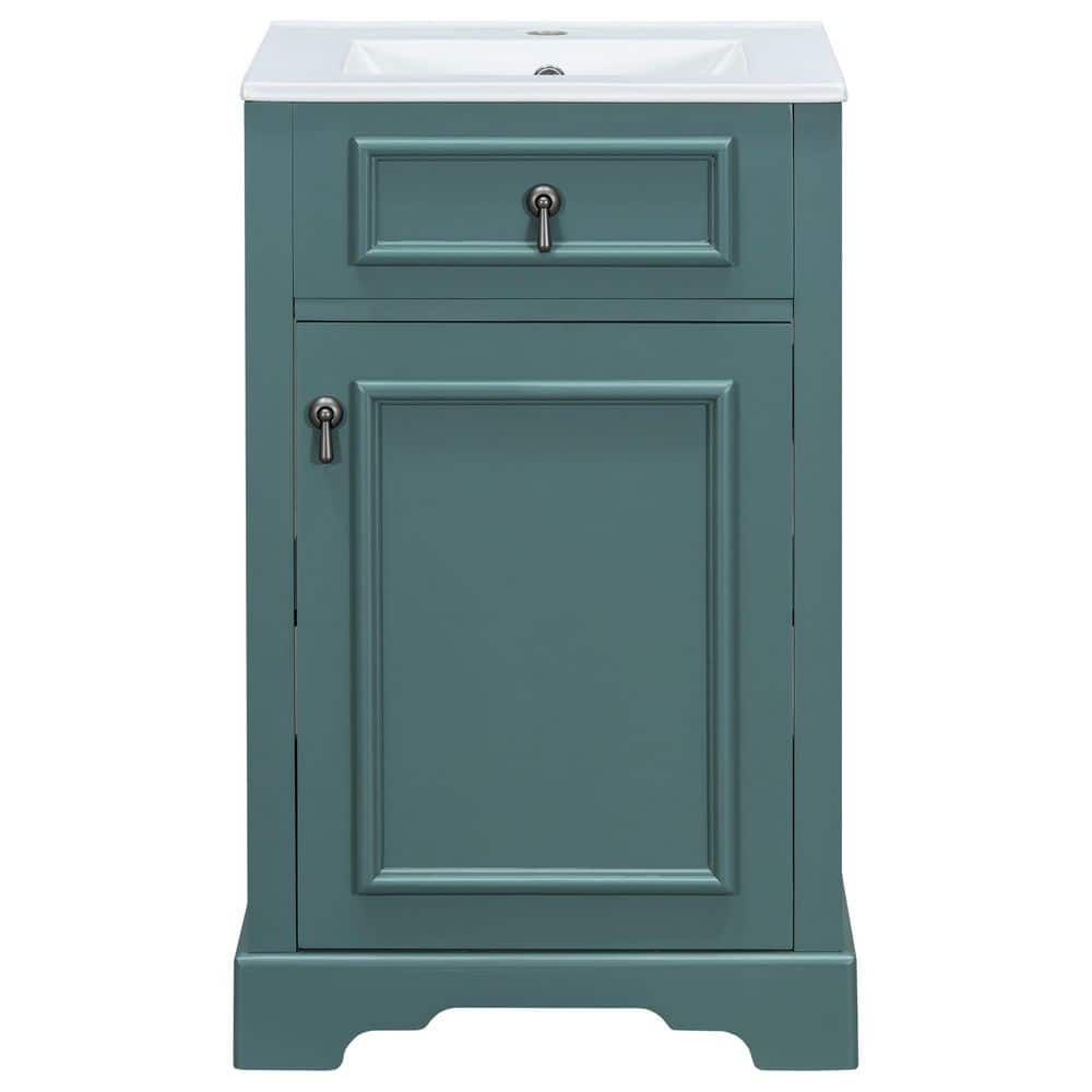 20 in. Freestanding Green Bath Vanity with White Ceramic Top Unassembled price history on PriceWatchPro