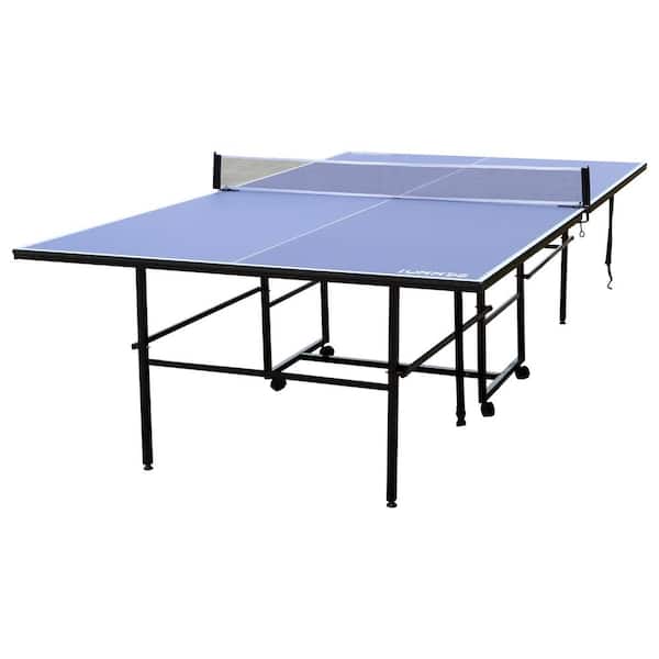 Afoxsos 9 ft. Competition-Ready Foldable Table Tennis Table with Wheels