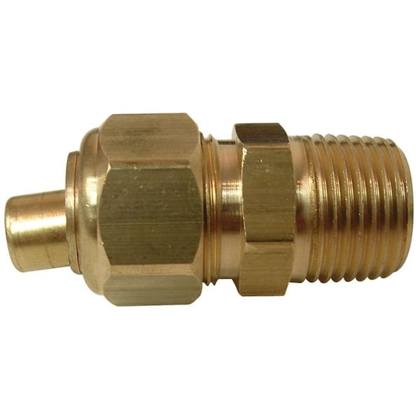 Everbilt 1/2 in. x 3/8 in. Lead-Free Brass Compression x MIP Adapter with Insert