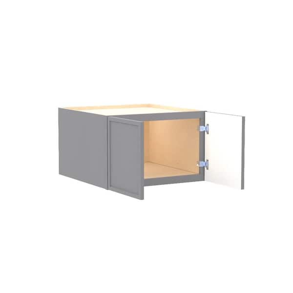 Home Decorators Collection Franklin 27 in. W x 24 in. D x 18 in. H Assembled Plywood Wall Bridge Kitchen Cabinet in Veiled Gray with Soft Close