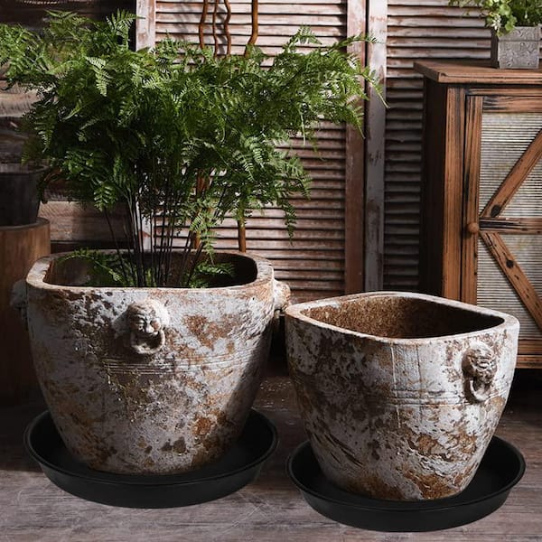 19 in. W x 3 in. H Black Heavy Duty Plastic Deep Plant Saucers for