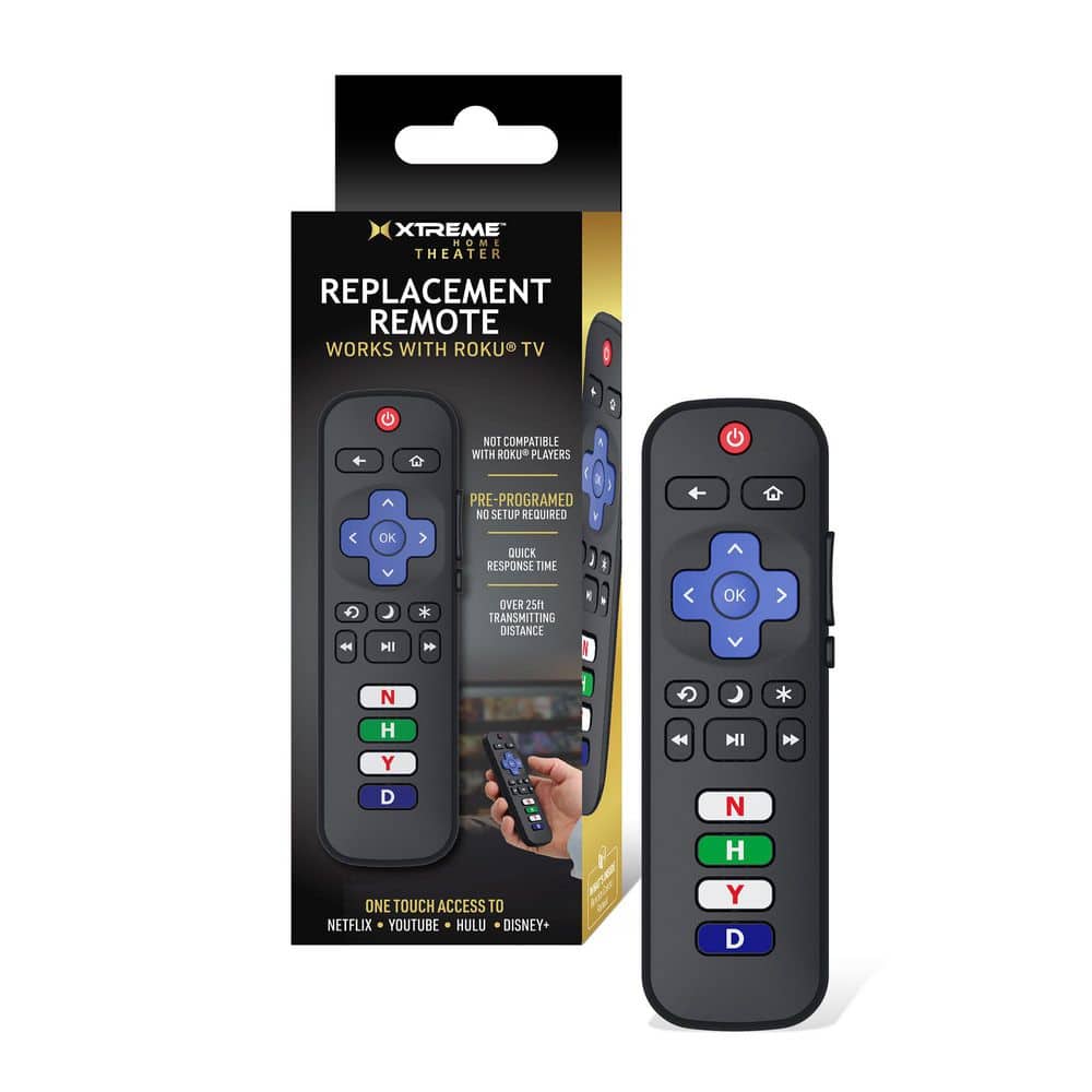XTREME Universal Replacement Remote for Roku Smart TVs-Pre-Programed ...