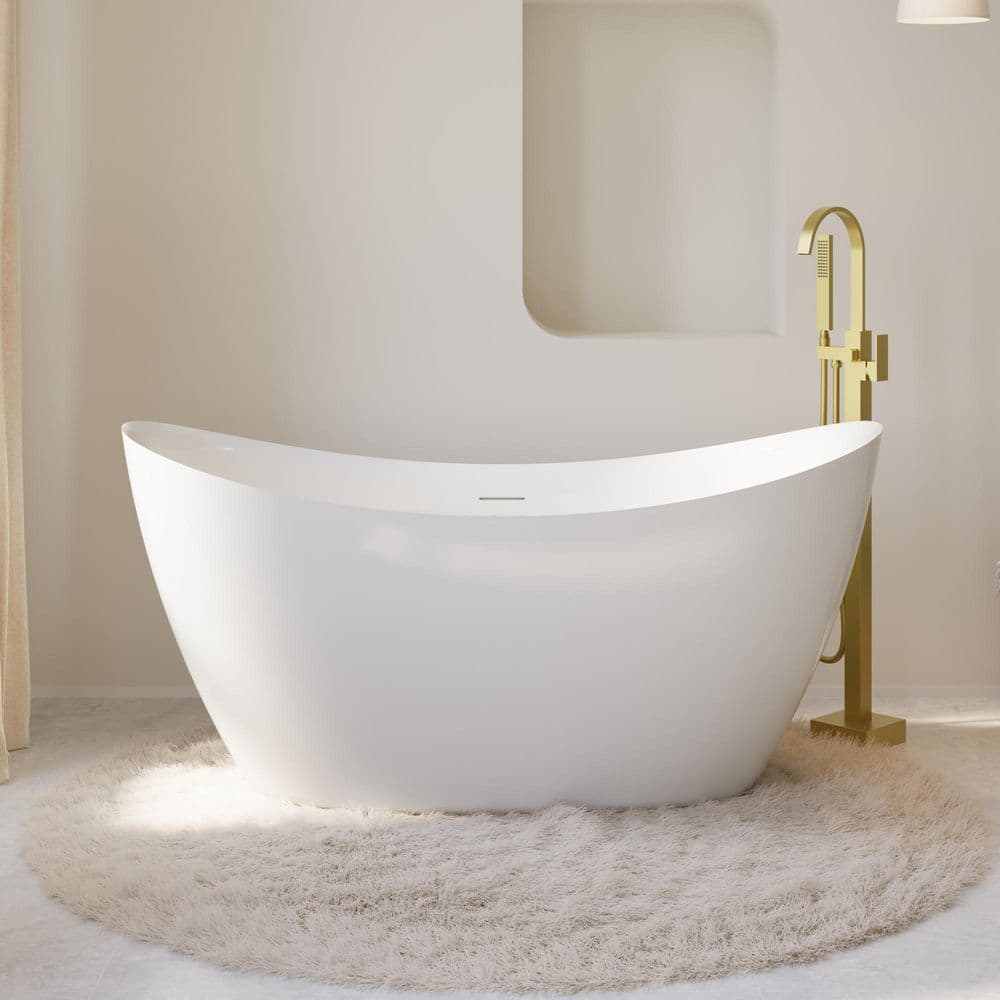 Villa 66 in. x 28.74 in. Soaking Bathtub with Center Drain in Glossy White Freestanding 100% Pure Virgin Acrylic Bathtub price history on PriceWatchPro