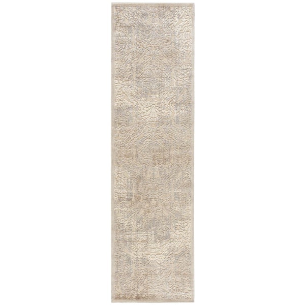 Nourison Graphic Illusions Ivory 2 ft. x 8 ft. Persian Vintage Kitchen Runner Area Rug