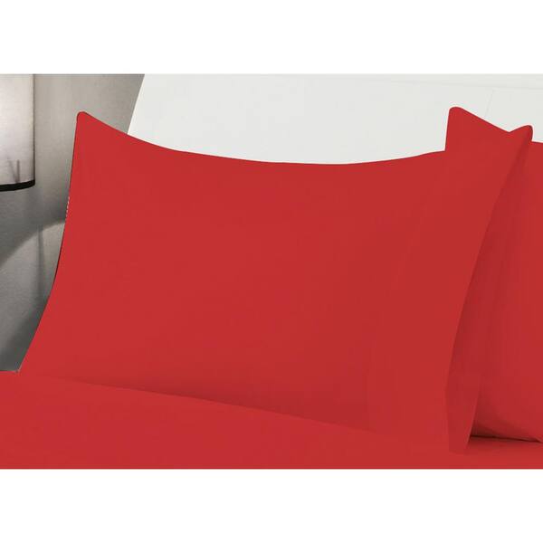 Truly Soft Red 4-Piece Solid 180 Thread Count Microfiber Queen Sheet Set  SS1658RDQN-4700 - The Home Depot