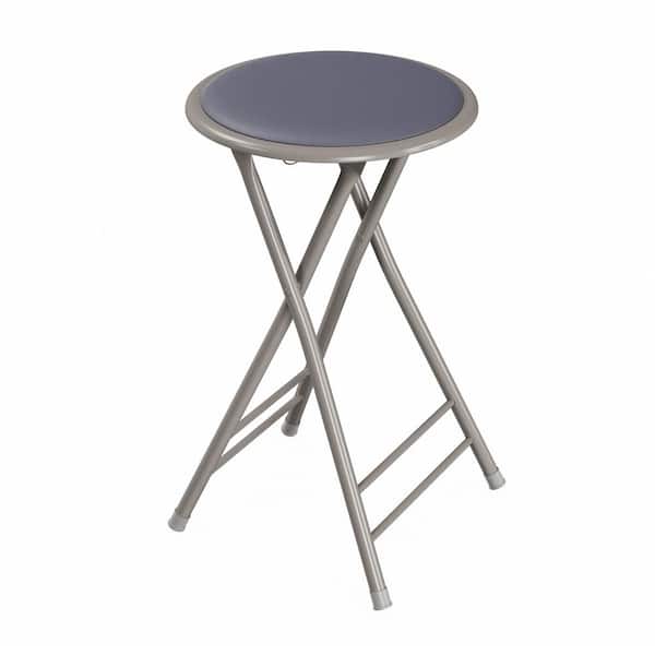 Trademark Home 24 In Gray Heavy Duty, Round Folding Chairs