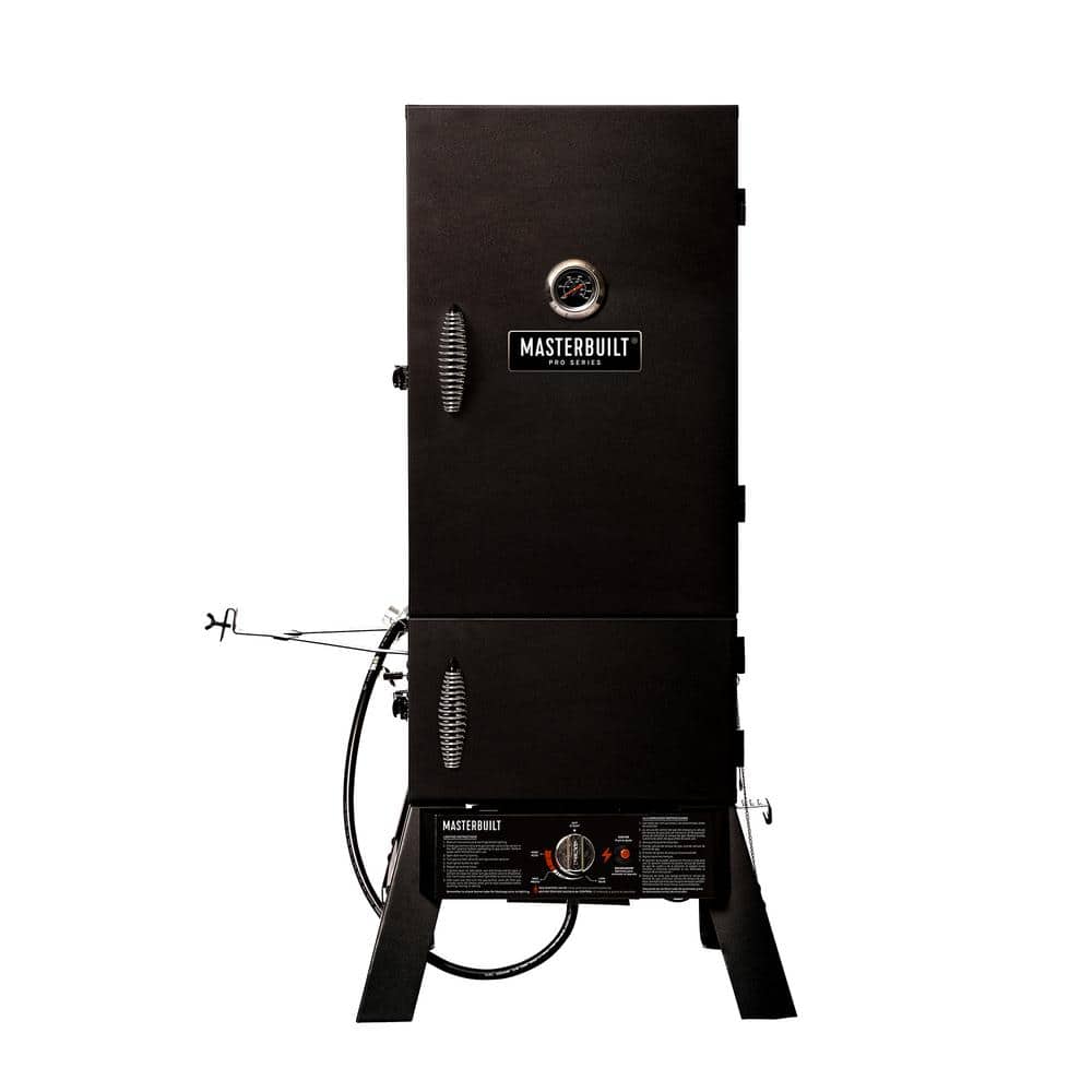 Pro Series Dual Fuel Propane and Charcoal Smoker in Black Plus Cover Bundle - 2
