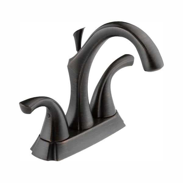 Delta Addison 4 in. Centerset 2-Handle Bathroom Faucet with Metal Drain Assembly in Venetian Bronze