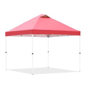 10 ft. x 10 ft. Red Folding Outdoor Canopy Tent Commercial Instant Shelter