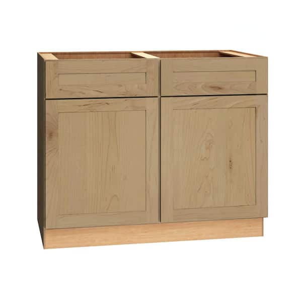 QuickShip Cottage 42 in. W x 24 in. D x 34.5 in. H in Assembled Plywood Shaker Sink Base Kitchen Cabinet in Canopy