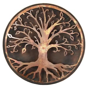 Tree and Roots Design Iron Bronze Finish Wall Art