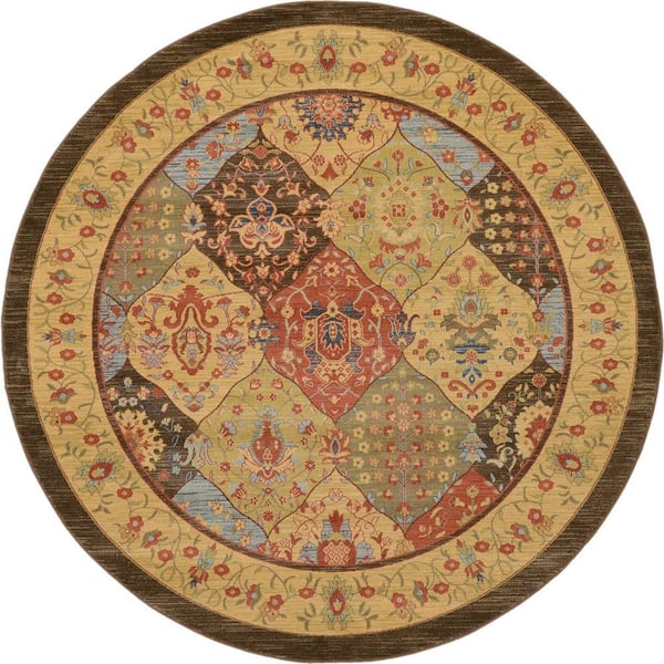 Unique Loom Edinburgh Tulip Multi 8' 0 x 8' 0 Round Rug