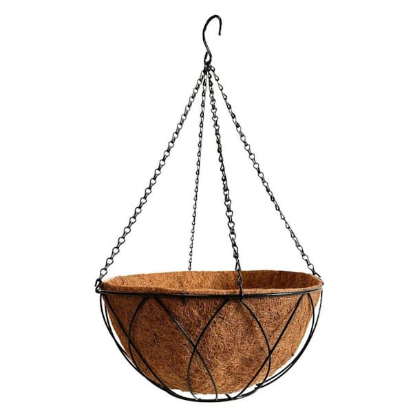 Pride Garden Products 16 in. Devon Hanging Basket with AquaSav Coconut Fiber Liner