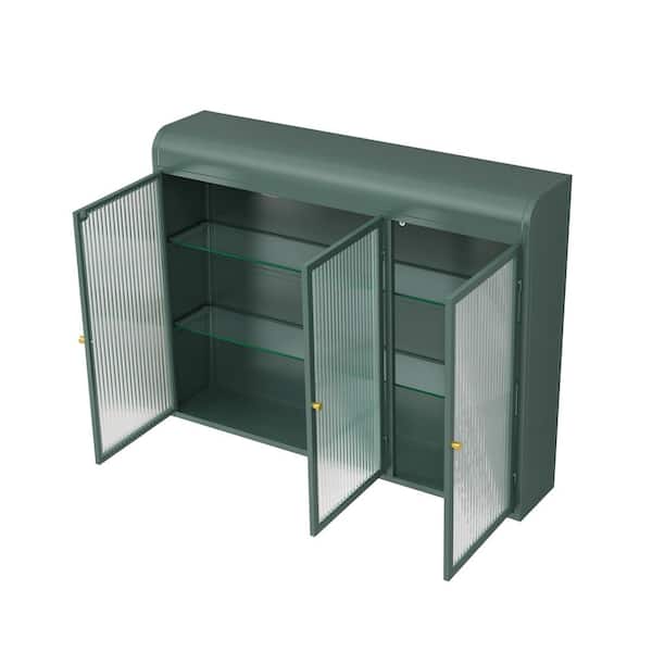 COWLOWN 35.45 in. W x 7.87 in. D x 27.55 in. H Bathroom Dark Green Linen Cabinet