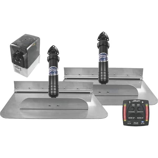 Unbranded Classic Hydraulic Trim Tab Kit With OBI9000H Integrated Helm Control, 18 in. x 12 in.