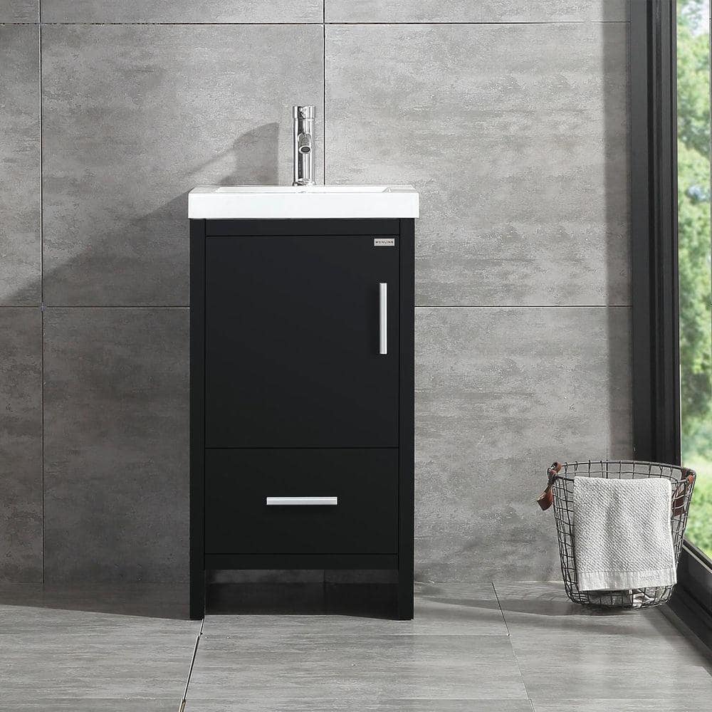 Wonline 18 in. W x 18 in. D x 32 in. H Single Sink Bathroom Vanity