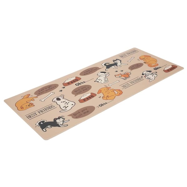 Raystar Beige 20 in. x 31.5 in. PVC Animal Pattern Kitchen Mat Anti-Fatigue Mat