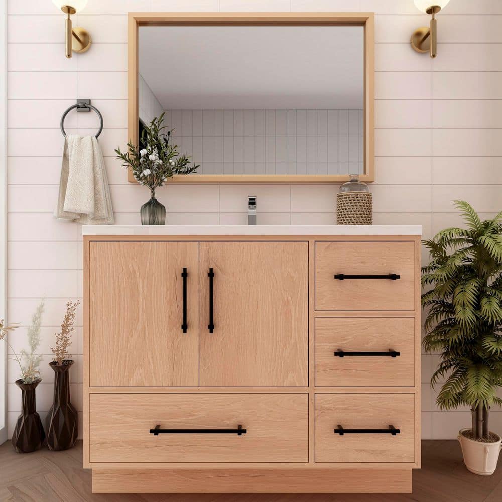 BV Better Vanity Victoria 42 in. W x 20 in. D x 35 in. H Single Sink ...