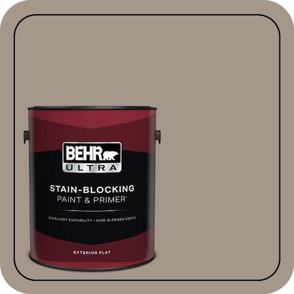 BEHR ULTRA 1 gal. #PPU5-07 Studio Taupe Flat Exterior Paint & Primer