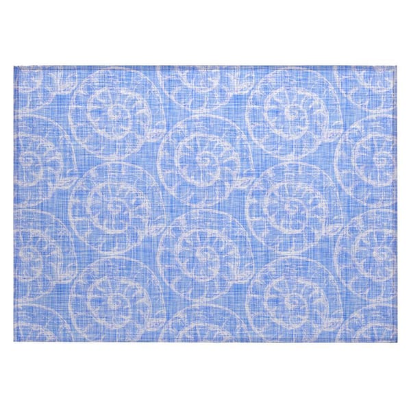 Surfside Cobalt 1 ft. 8 in. x 2 ft. 6 in. Geometric Indoor/Outdoor Area Rug