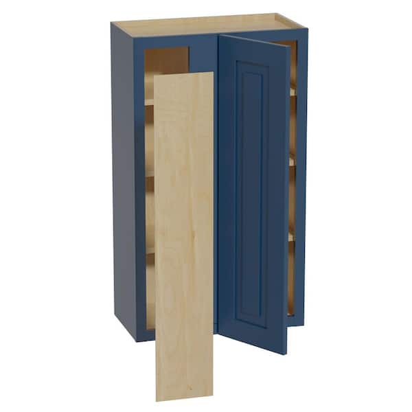 Home Decorators Collection Grayson 24 in. W x 12 in. D x 42 in. H Assembled Plywood Blind Wall Kitchen Cabinet in Mythic Blue with Soft Close LH