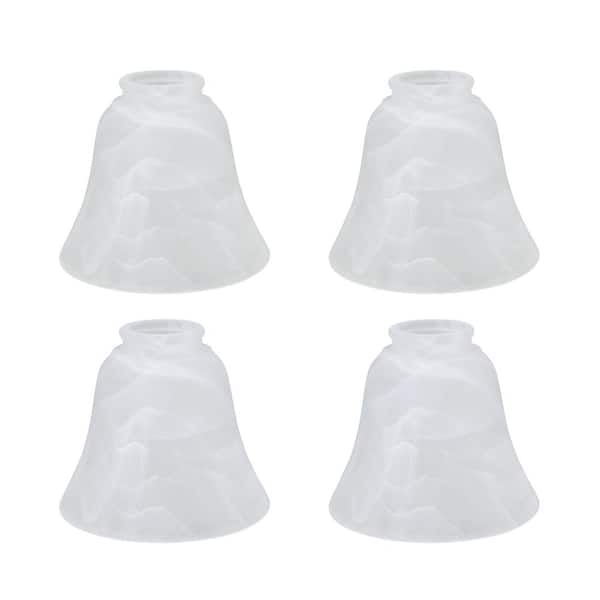 Aspen Creative Corporation 4-3/4 in. Alabaster Bell Shaped Ceiling Fan Replacement Glass Shade (4-Pack)
