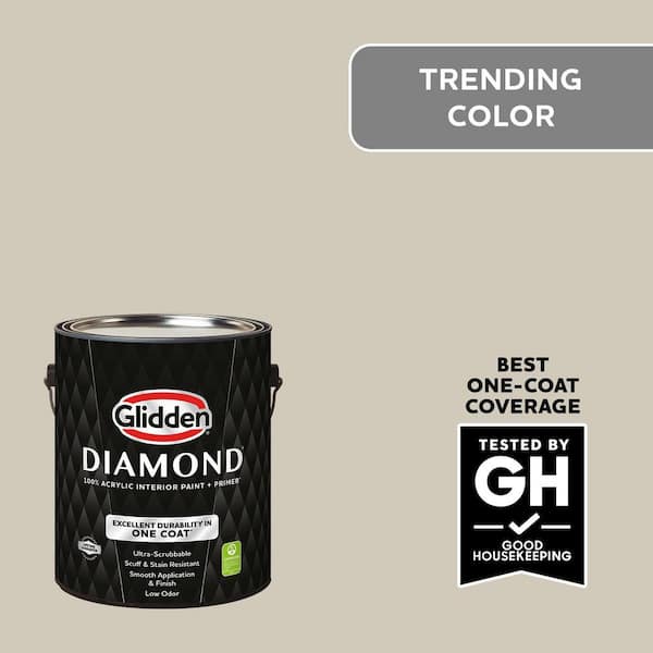 Glidden Diamond 1 gal. PPG1024-4 Moth Gray Flat Interior Paint with Primer