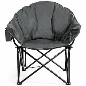 PHI VILLA Folding Moon Camping Chair Heavy-Duty Saucer Chair With