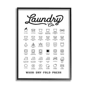 "Vintage Laundry Co Washing Chart Helpful Guide" by Lettered and Lined Framed Country Wall Art Print 16 in. x 20 in.