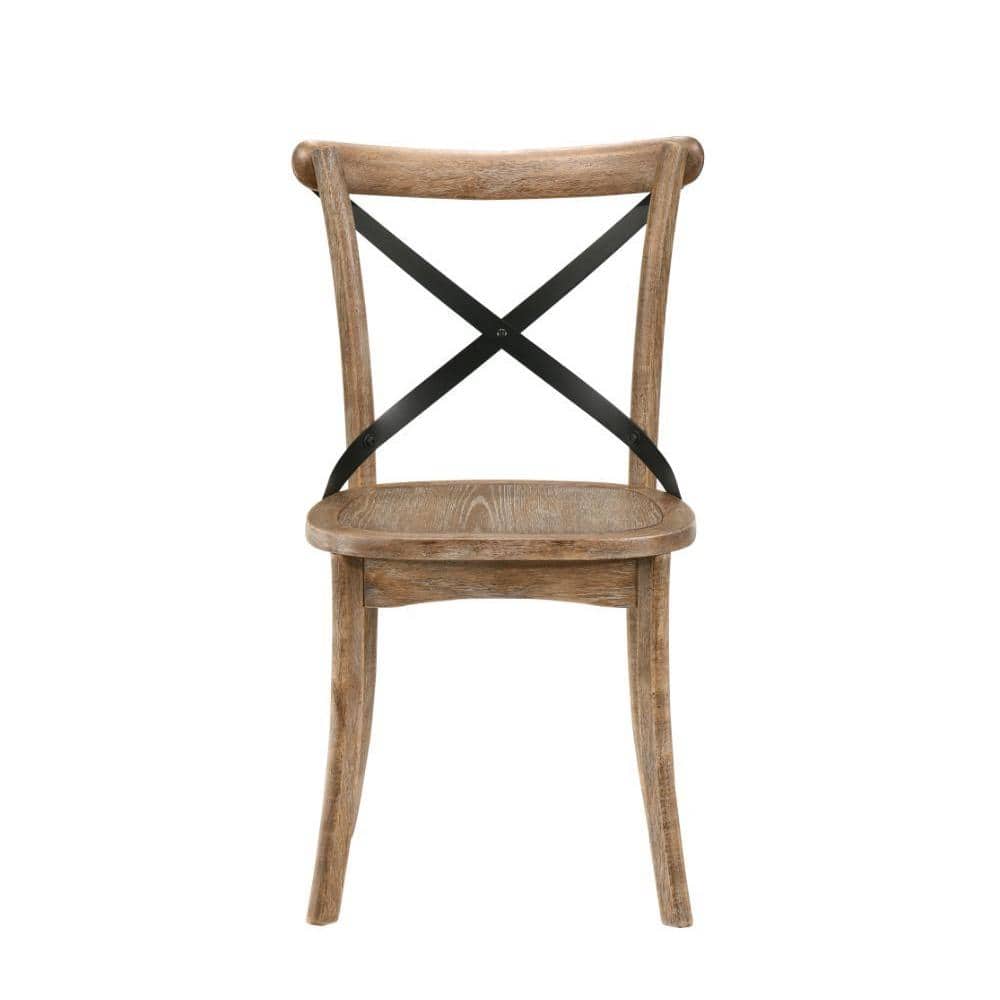 Rustic Oak High Cross Back Side Chair