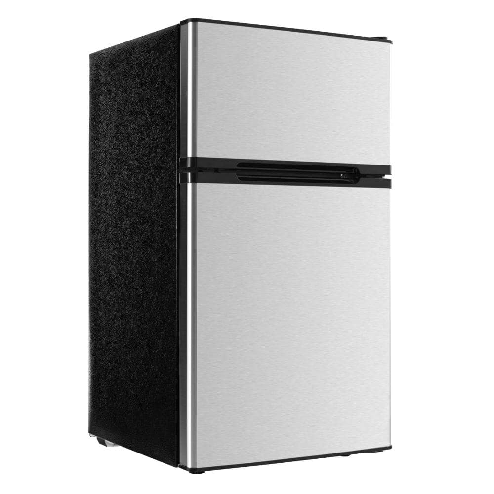 3.2 Cu Ft Compact Mini Fridge with Freezer, Two Door, Adjustable Temp, Reversible Door, Quiet for Office