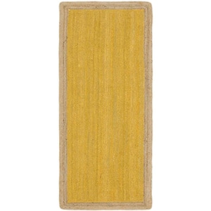 Braided Jute Goa Yellow 2 ft. 7 in. x 6 ft. 1 in. Area Rug