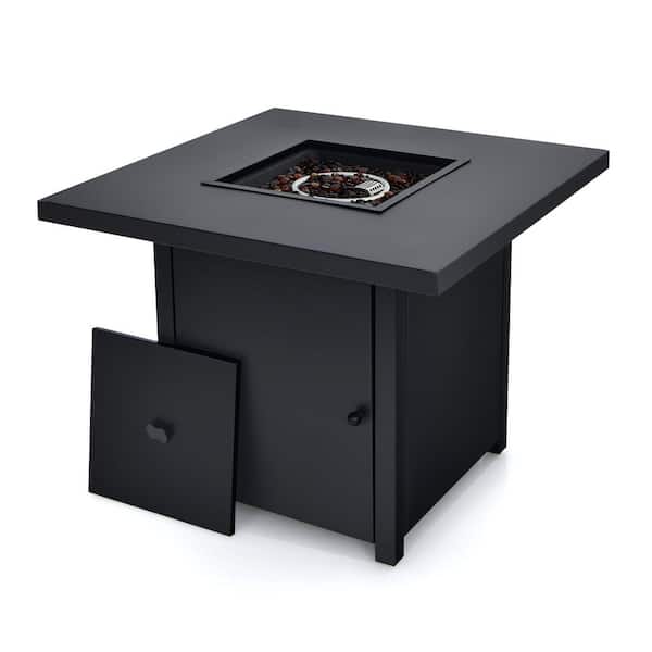 Costway 32 in. Outdoor Steel Patio Fire Pit Table Propane Black Heater 40,000 BTU with CSA Certification