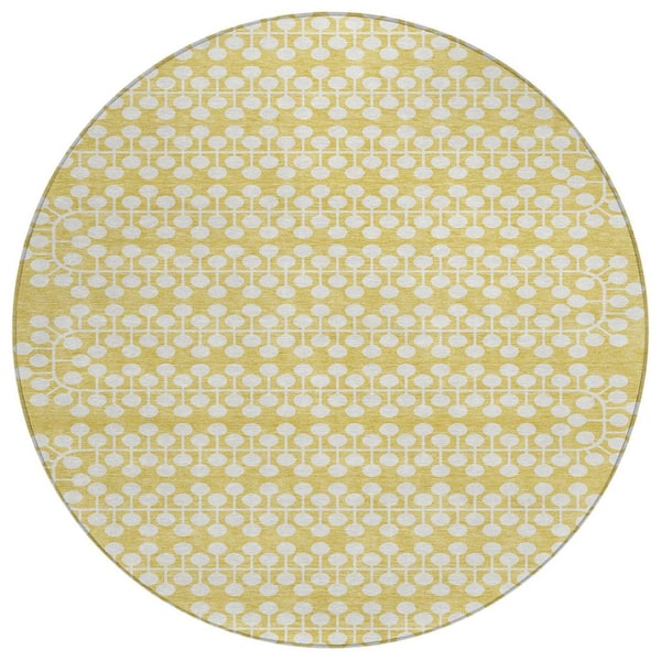 Addison Rugs Chantille Machine Washable Indoor/Outdoor Abstract ACN2247 Gold 8 ft. x 8 ft. Area Rug