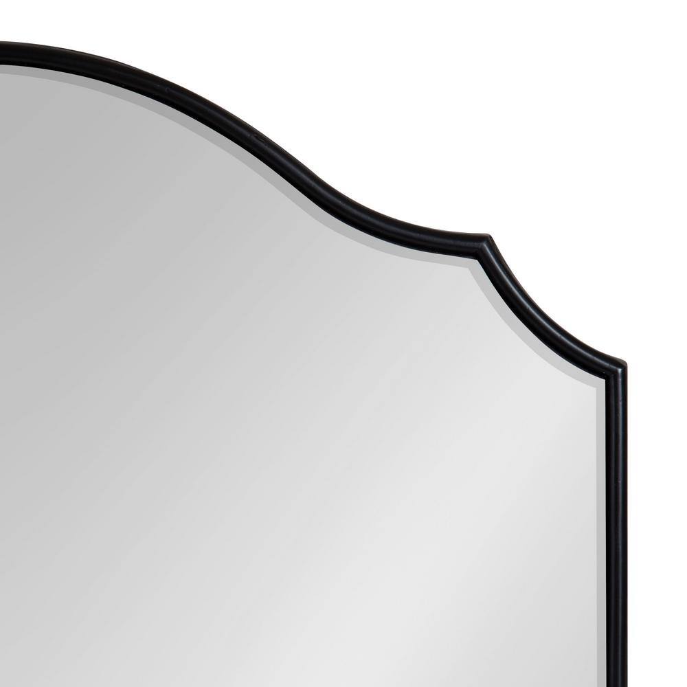 Elegant Moroccan-Inspired Black Wood Full-Length Mirror