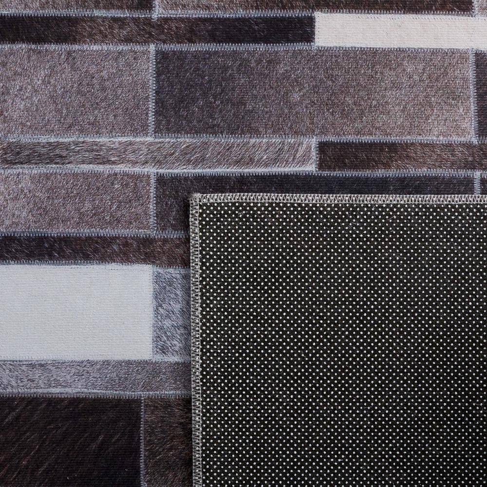 Gray Faux Fur Rectangular Washable Area Rug 6' x 9'