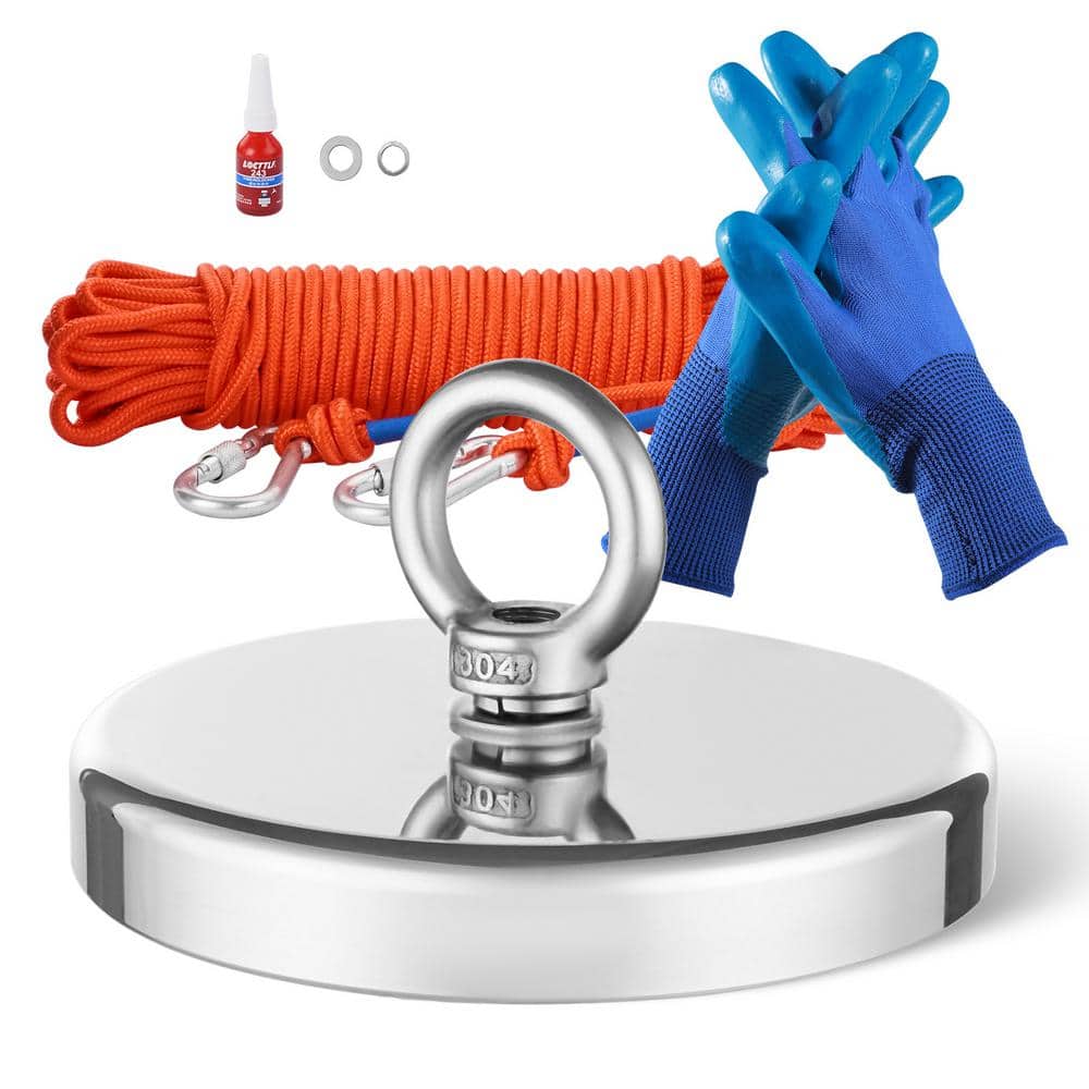 Logui Projects 1200 LB Magnet Fishing Kit With Case - 2 Fishing Magnets In 1 (Double Sided Magnet) - With Grappling Hook, Heavy Duty 65FT Rope, Gloves, Carabiner And Foldable Bucket - Foto 8