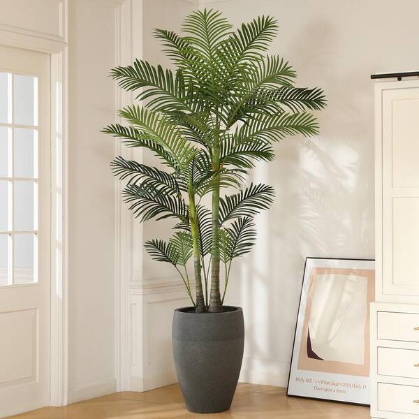 DR.Planzen 8 ft. uv Resistant Artificial Palm Tree With Grey Tall